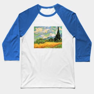 Wheat Field with Cypresses by Vincent van Gogh Baseball T-Shirt